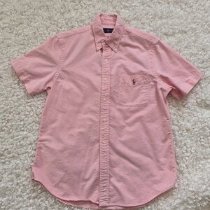Men’s Ralph Lauren Button-Down Shirt Pink M Preppy Classic Thick Cotton